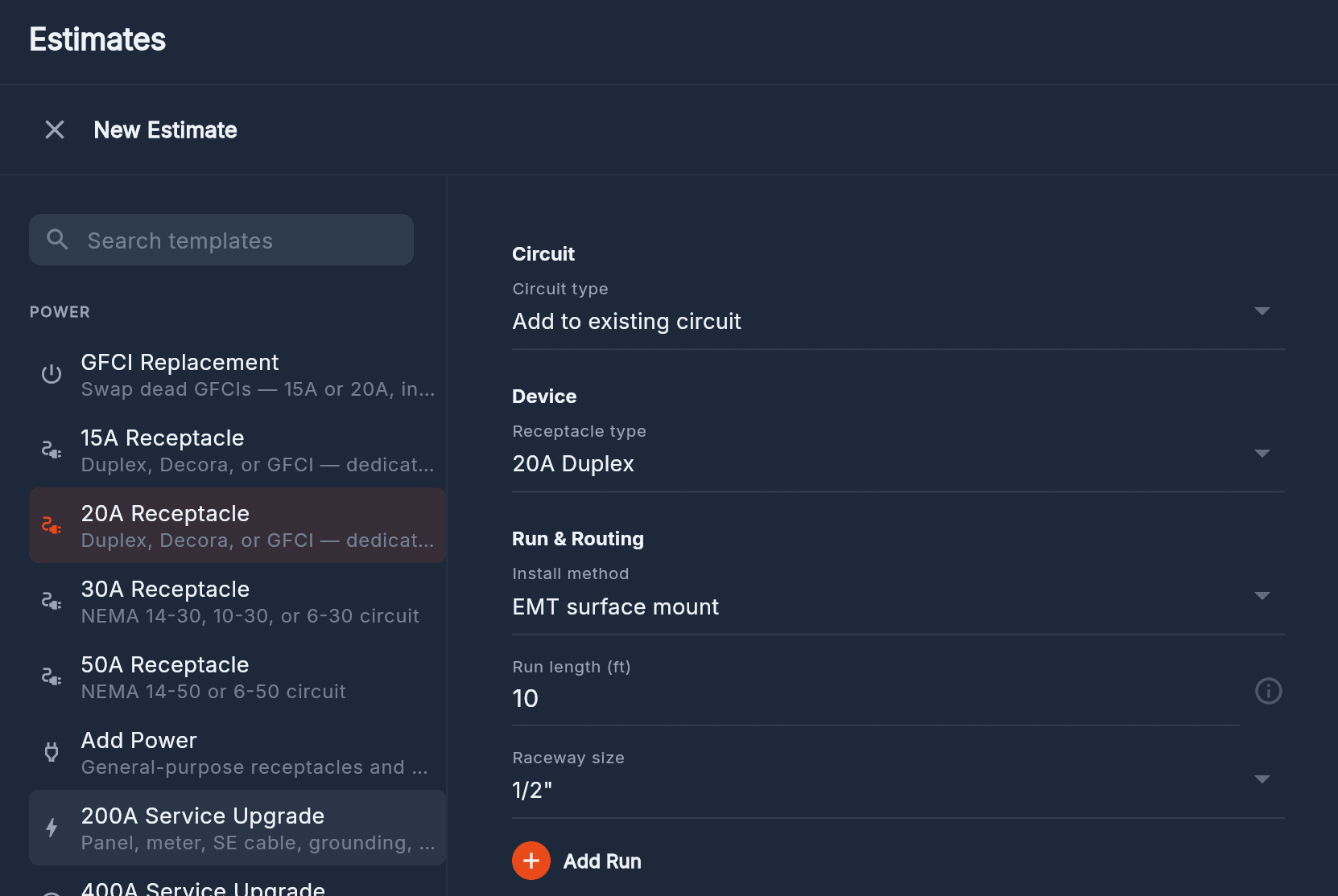 Configuring a template in Sparkee